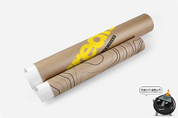 图片[6]-海报管筒瓦楞纸管状长条包装效果展示mockups样机PSD模板PS素材-设计猿