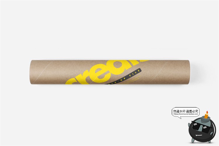 图片[7]-海报管筒瓦楞纸管状长条包装效果展示mockups样机PSD模板PS素材-设计猿