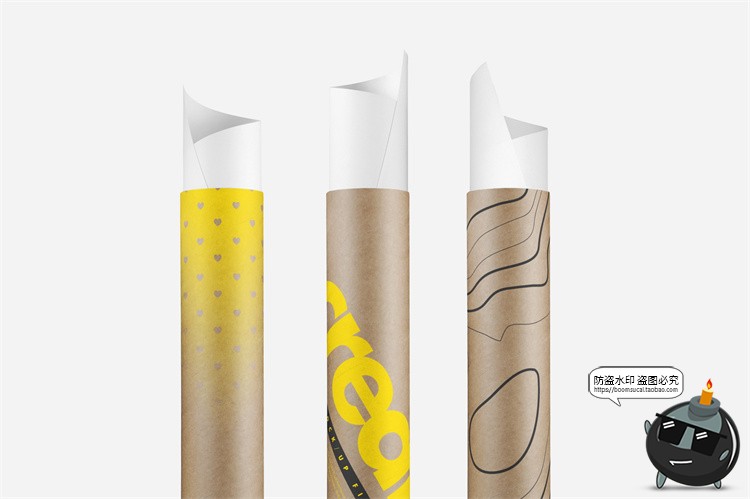 图片[8]-海报管筒瓦楞纸管状长条包装效果展示mockups样机PSD模板PS素材-设计猿