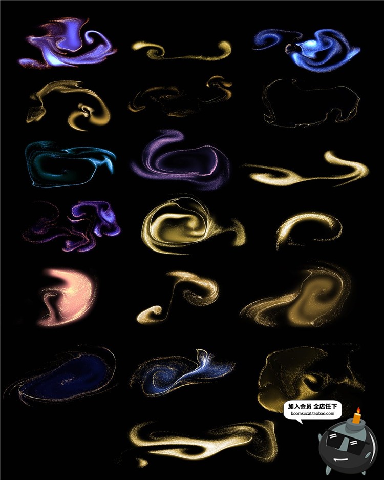 图片[2]-奢华轻奢质感金粉漂浮洒金光效特效背景纹理PNG免抠设计素材-设计猿