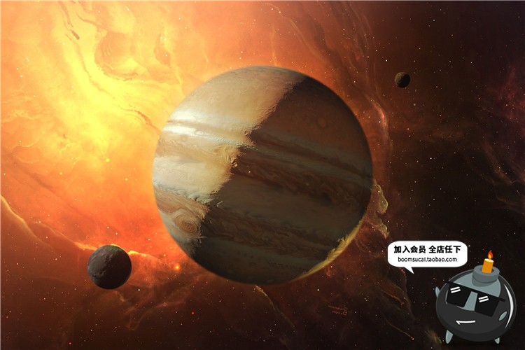 图片[2]-科幻外太空宇宙空间行星太阳地球星球冲击海报背景PSD模板PS素材-设计猿