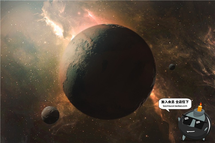 图片[3]-科幻外太空宇宙空间行星太阳地球星球冲击海报背景PSD模板PS素材-设计猿