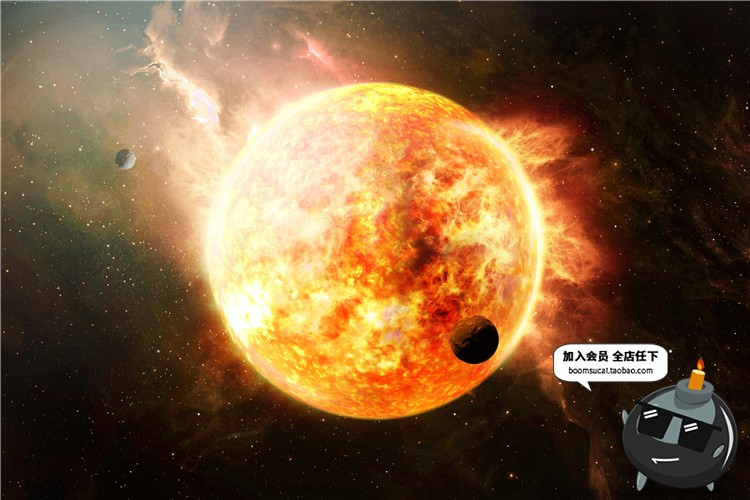 图片[4]-科幻外太空宇宙空间行星太阳地球星球冲击海报背景PSD模板PS素材-设计猿