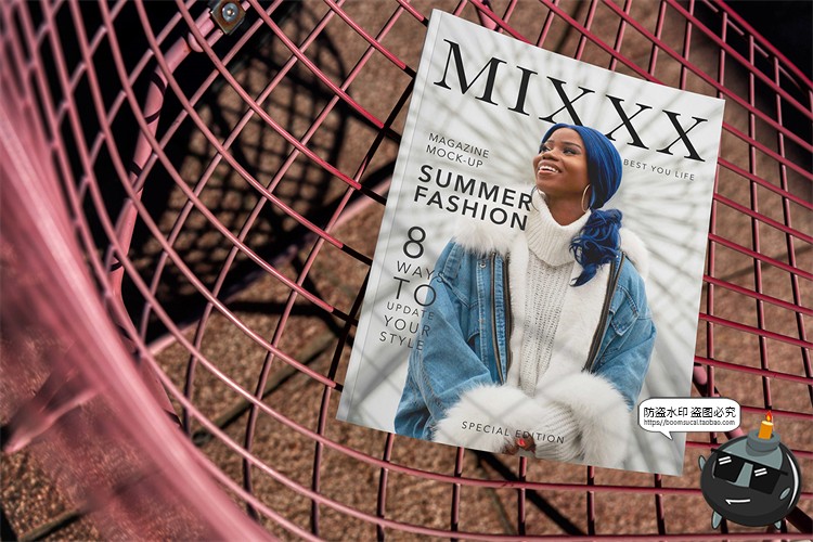 图片[3]-杂志封面使用场景模拟效果展示样机mockup智能贴图PSD模版PS素材-设计猿