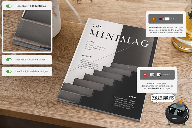 图片[8]-杂志封面使用场景模拟效果展示样机mockup智能贴图PSD模版PS素材-设计猿