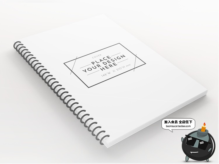 图片[4]-活页装订螺纹本子笔记本记事本PSD智能效果贴图文创样机模板素材-设计猿