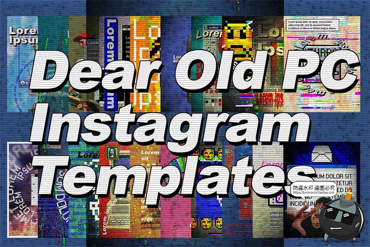 图片[1]-旧电脑PC复古像素窗口图标海报图形PSD海报模板PNG免抠装饰素材-设计猿