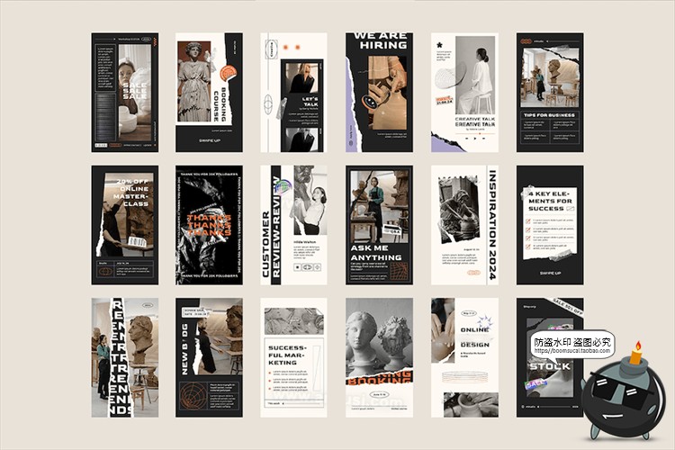 图片[3]-都市极简美学艺术撕纸海报图文自媒体推文排版版式PSD模板PS素材-设计猿