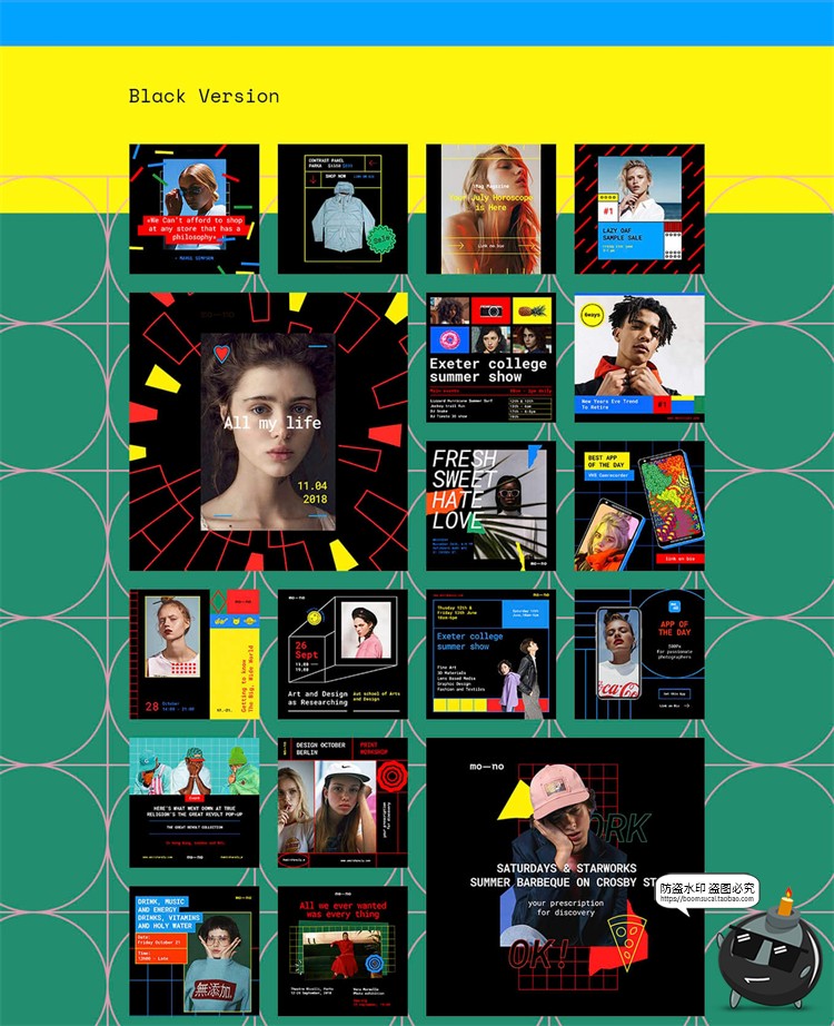 图片[3]-创意卡通撞色彩图文自媒体推文海报广告图片排版PSD模板PS素材-设计猿