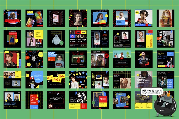 图片[9]-创意卡通撞色彩图文自媒体推文海报广告图片排版PSD模板PS素材-设计猿