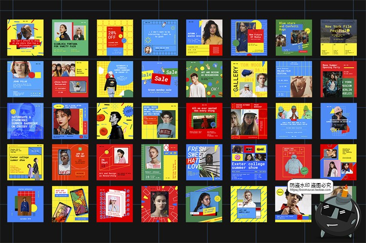 图片[10]-创意卡通撞色彩图文自媒体推文海报广告图片排版PSD模板PS素材-设计猿