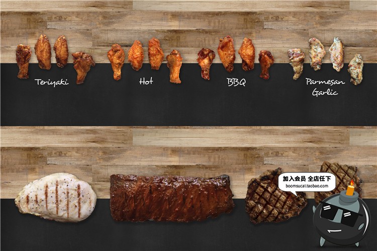 图片[3]-西餐美食材场景桌面披萨汉堡牛扒排面包海报装饰样机PSD模板素材-设计猿