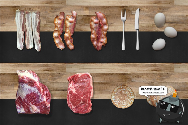 图片[5]-西餐美食材场景桌面披萨汉堡牛扒排面包海报装饰样机PSD模板素材-设计猿