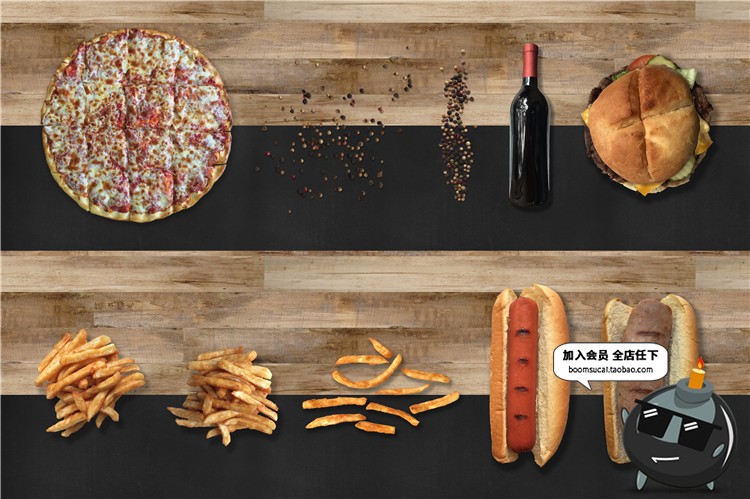 图片[7]-西餐美食材场景桌面披萨汉堡牛扒排面包海报装饰样机PSD模板素材-设计猿