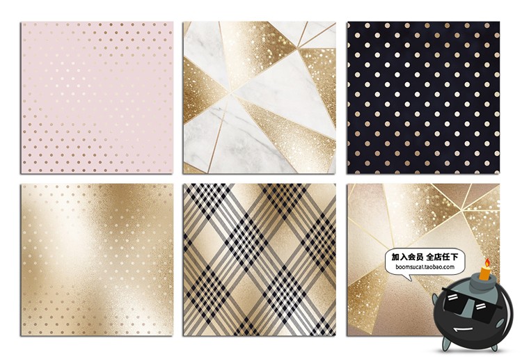 图片[2]-情人节玫瑰金奢华轻奢大理石纹理JPG包装图案高清图片背景素材-设计猿