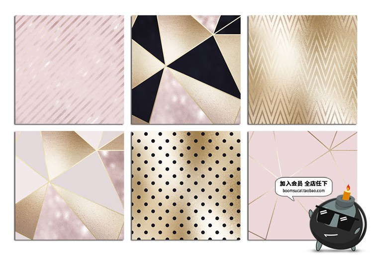 图片[4]-情人节玫瑰金奢华轻奢大理石纹理JPG包装图案高清图片背景素材-设计猿