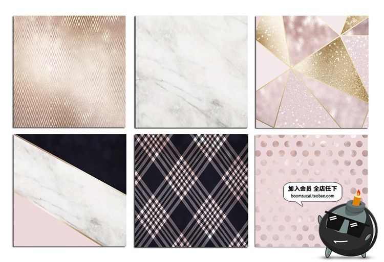 图片[5]-情人节玫瑰金奢华轻奢大理石纹理JPG包装图案高清图片背景素材-设计猿