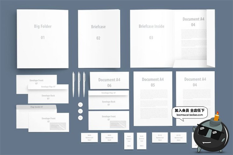 图片[1]-企业公司品牌宣传办公室物料全套 效果展示文创样机PSD模板PS素材-设计猿