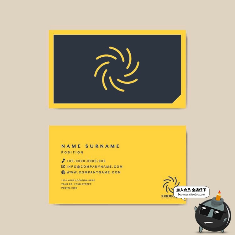 图片[3]-现代时尚大理石纹简约个人商务名片联系卡卡片AI矢量模板设计素材-设计猿