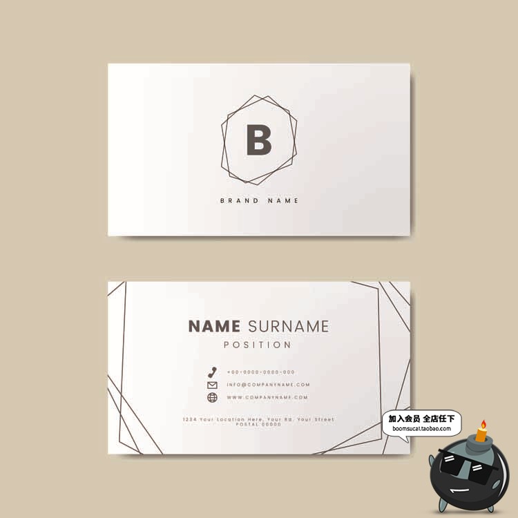 图片[13]-现代时尚大理石纹简约个人商务名片联系卡卡片AI矢量模板设计素材-设计猿