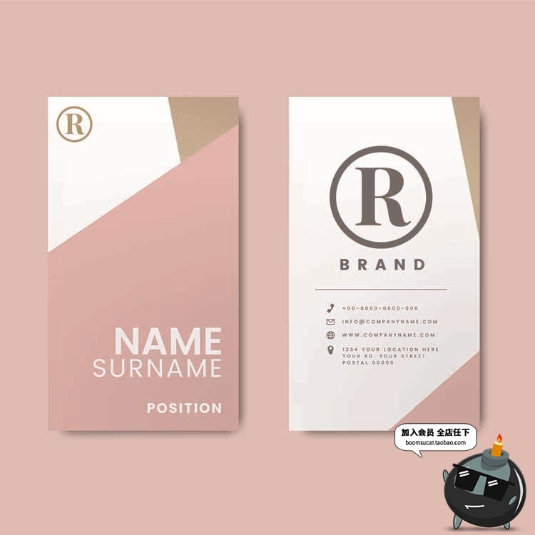 图片[14]-现代时尚大理石纹简约个人商务名片联系卡卡片AI矢量模板设计素材-设计猿