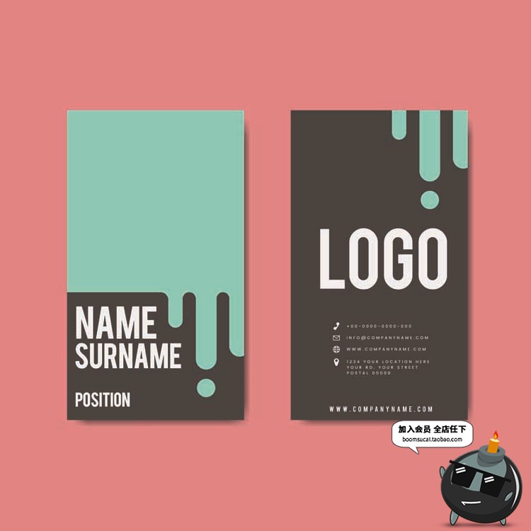 图片[18]-现代时尚大理石纹简约个人商务名片联系卡卡片AI矢量模板设计素材-设计猿