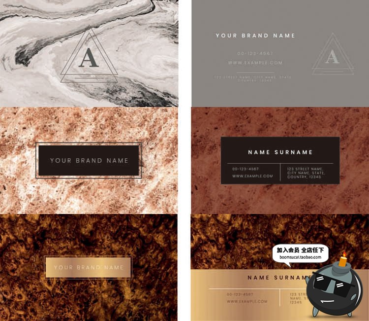 图片[24]-现代时尚大理石纹简约个人商务名片联系卡卡片AI矢量模板设计素材-设计猿