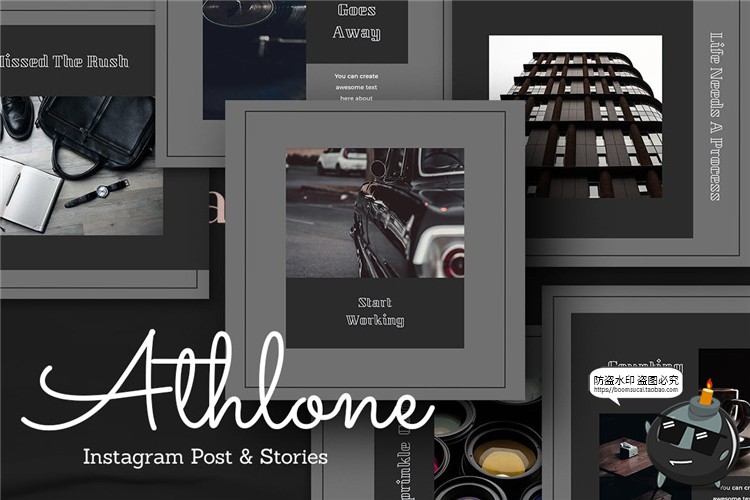 图片[1]-优雅灰色简约单色品牌故事宣传海报贴图图文排版PSD模板PS素材-设计猿