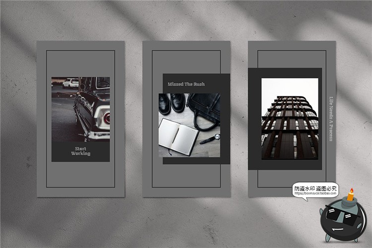 图片[6]-优雅灰色简约单色品牌故事宣传海报贴图图文排版PSD模板PS素材-设计猿