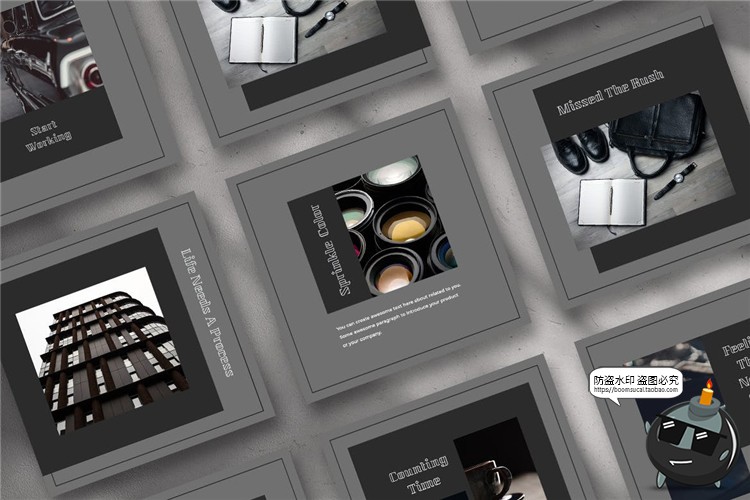 图片[7]-优雅灰色简约单色品牌故事宣传海报贴图图文排版PSD模板PS素材-设计猿