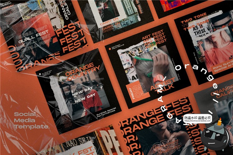 图片[2]-橙色主题时尚潮流潮牌风格新品品牌图文排版PSD模板PS素材-设计猿