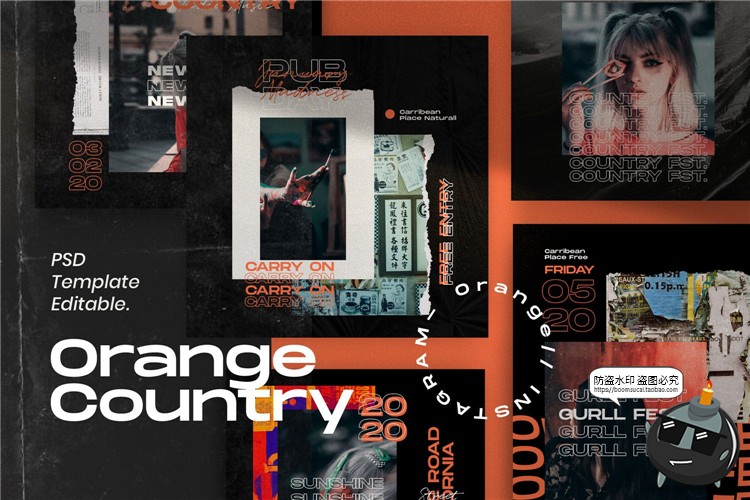 图片[4]-橙色主题时尚潮流潮牌风格新品品牌图文排版PSD模板PS素材-设计猿