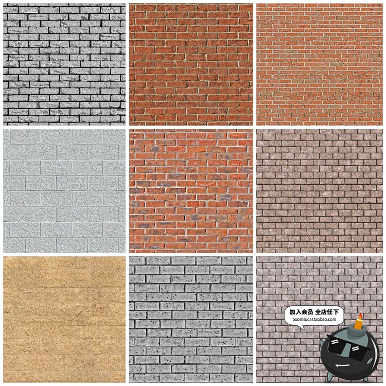 图片[1]-红砖墙砖头外墙面家装工装纹理背景底纹高清JPG图片后期合成素材-设计猿