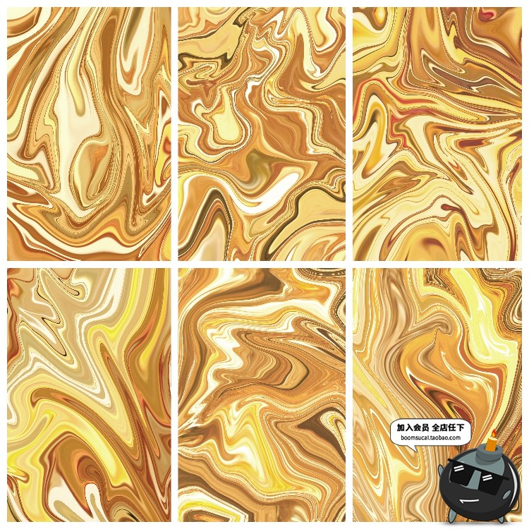 图片[2]-华丽金色金属液体流动抽象纹理背景海报平面JPG图片高清素材-设计猿