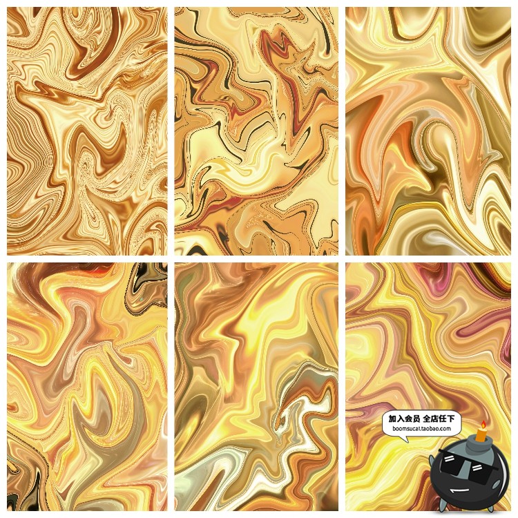 图片[4]-华丽金色金属液体流动抽象纹理背景海报平面JPG图片高清素材-设计猿