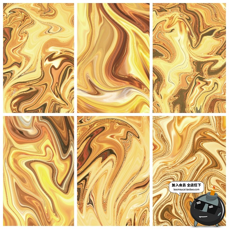 图片[8]-华丽金色金属液体流动抽象纹理背景海报平面JPG图片高清素材-设计猿
