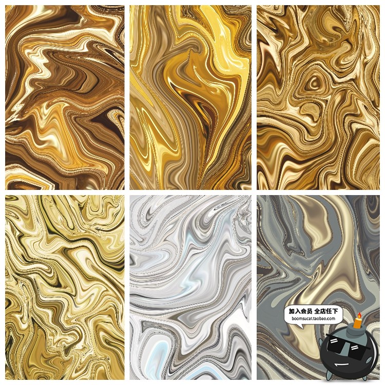 图片[11]-华丽金色金属液体流动抽象纹理背景海报平面JPG图片高清素材-设计猿