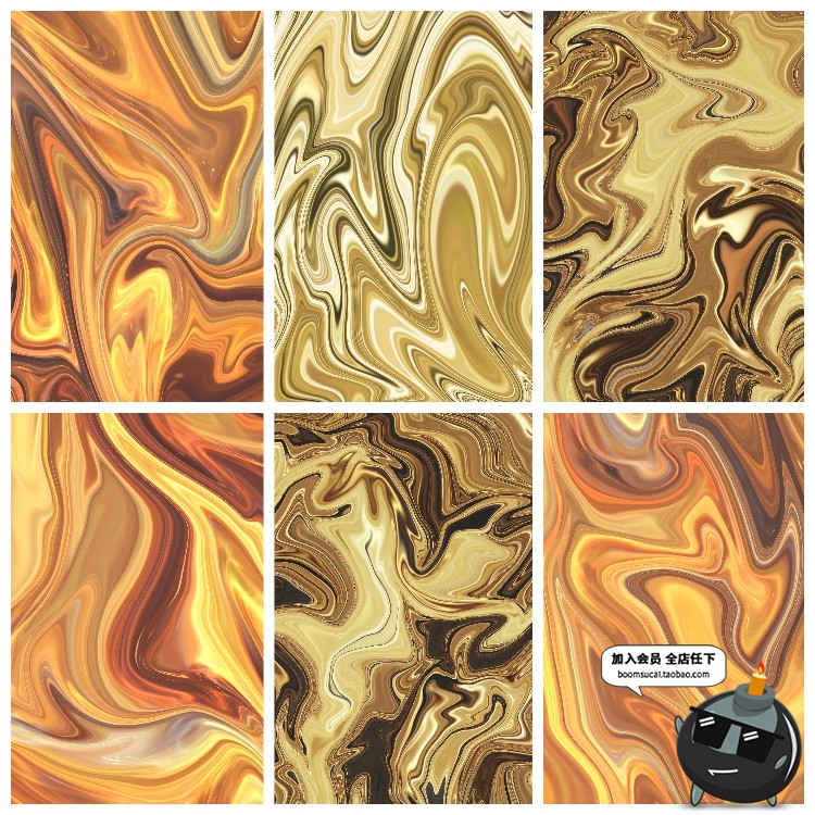 图片[16]-华丽金色金属液体流动抽象纹理背景海报平面JPG图片高清素材-设计猿