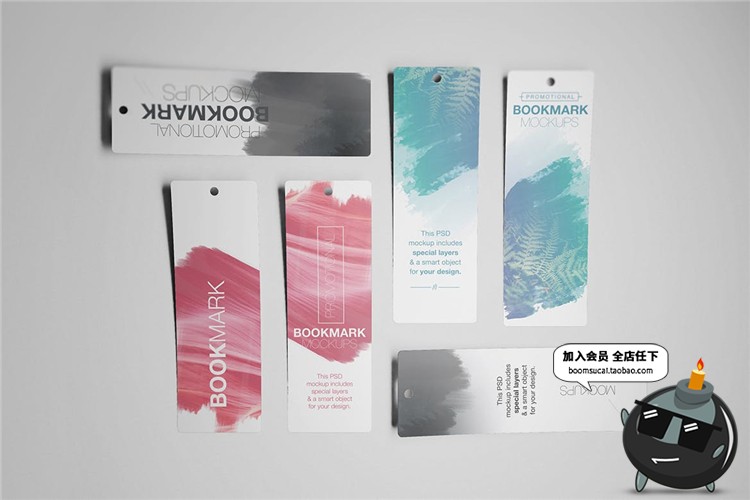 图片[2]-书籍装帧书签卡片吊牌精装包装设计VI文创样机PSD模型mockups素材-设计猿