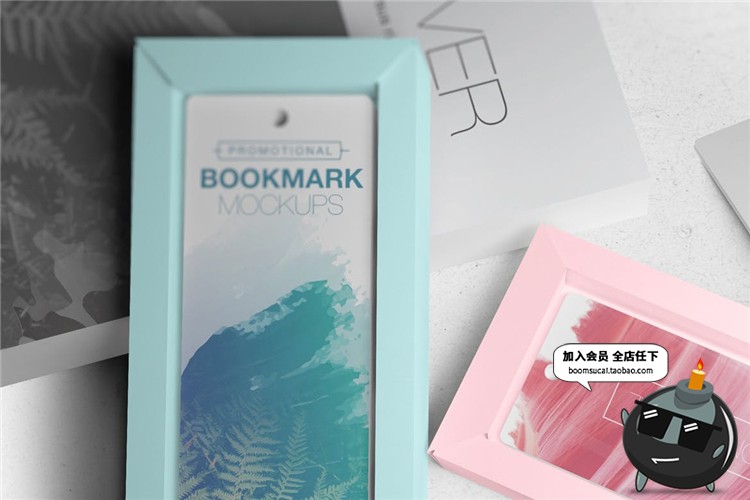 图片[3]-书籍装帧书签卡片吊牌精装包装设计VI文创样机PSD模型mockups素材-设计猿