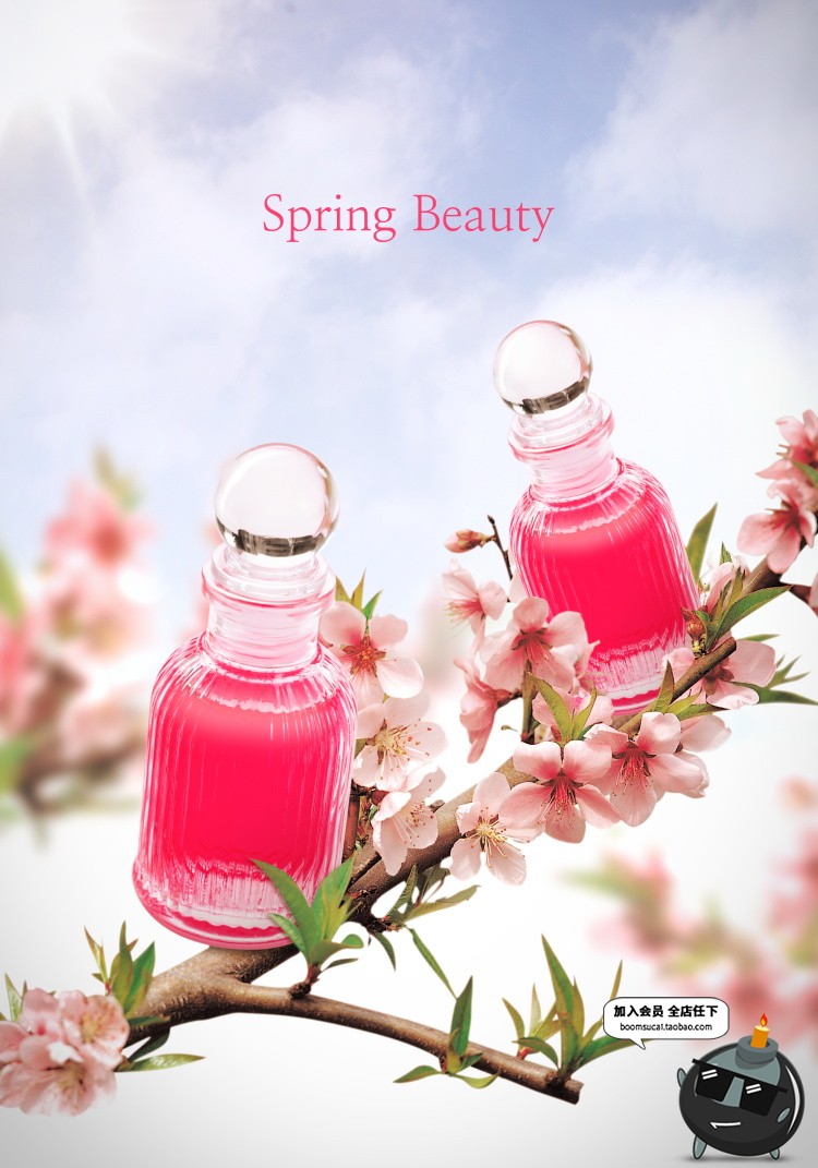 图片[10]-韩式新创意美妆唯美鲜花浪漫花瓣花海化妆品香水植物海报PSD素材-设计猿