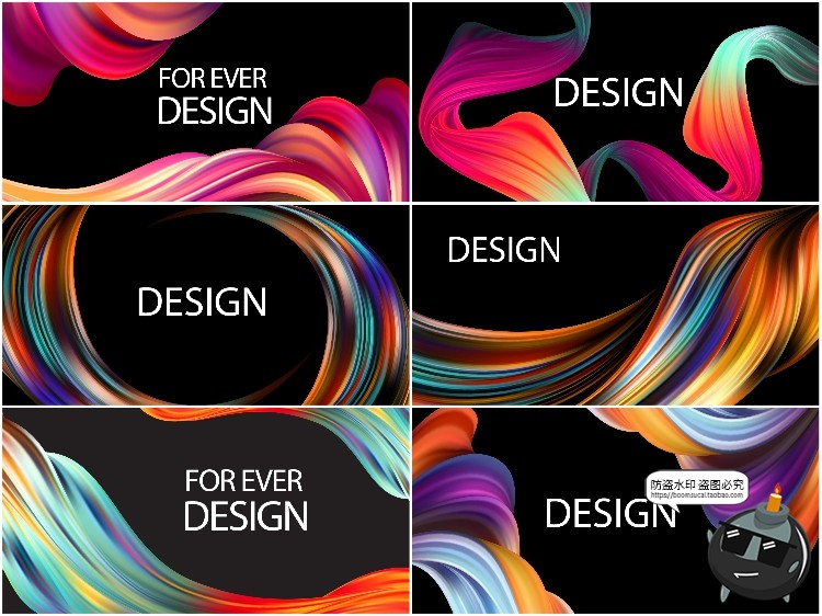 图片[1]-时尚动感色彩流体线条几何彩色渐变元素海报背景展板AI矢量素材-设计猿