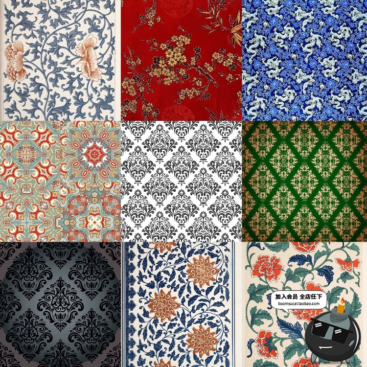 图片[1]-中国风古典民族风纹样设计素材传统中式花纹图片JPG底纹背景素材-设计猿