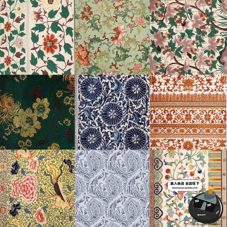 图片[2]-中国风古典民族风纹样设计素材传统中式花纹图片JPG底纹背景素材-设计猿