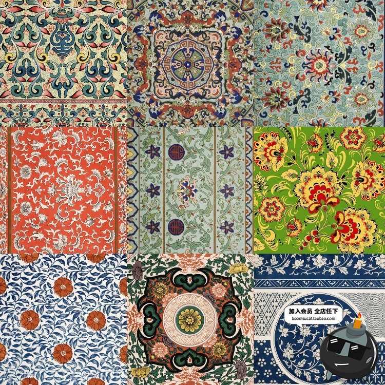 图片[3]-中国风古典民族风纹样设计素材传统中式花纹图片JPG底纹背景素材-设计猿