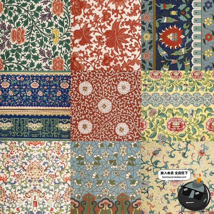 图片[4]-中国风古典民族风纹样设计素材传统中式花纹图片JPG底纹背景素材-设计猿