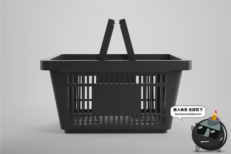 图片[6]-连锁超市品牌购物篮手提塑料篮子品牌Logo贴图样机PSD模板PS素材-设计猿