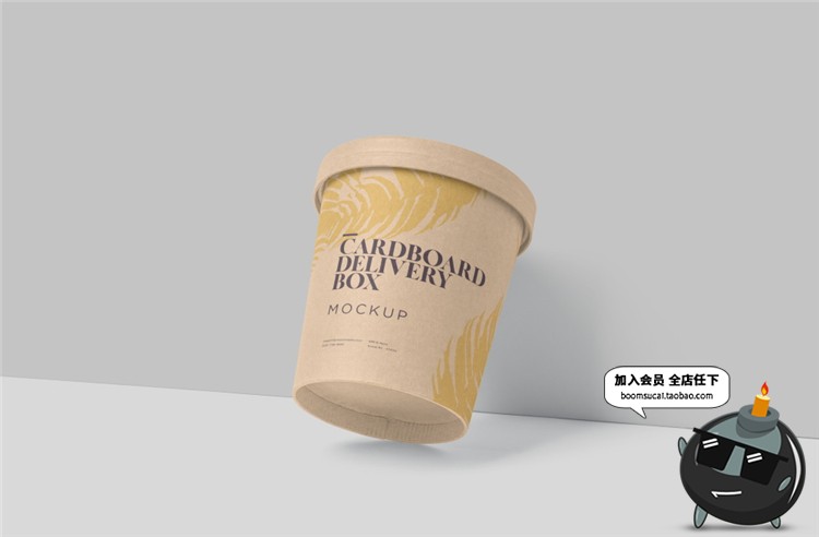 图片[3]-纸质雪糕筒冰激凌纸筒扣盖零食小吃包装设计VI样机PSD模板PS素材-设计猿