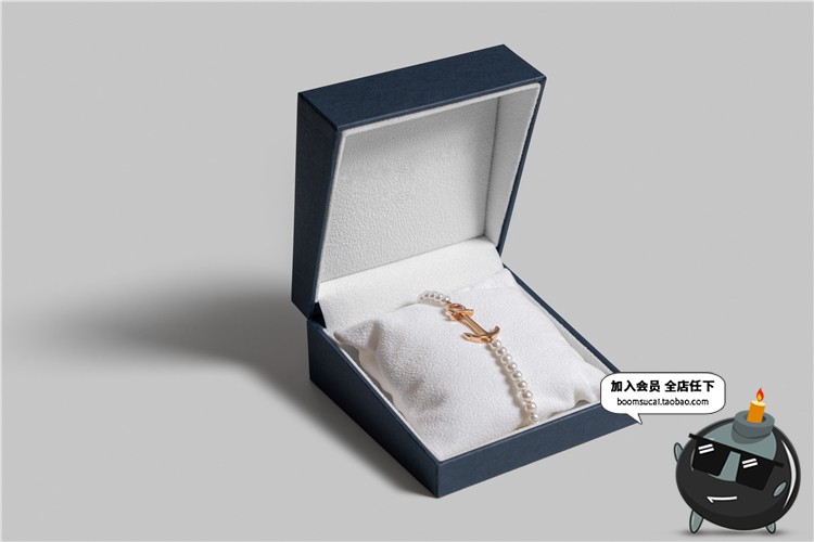 图片[5]-珠宝奢侈品手链项链外包装盒礼盒效果图VI样机PSD模板PS设计素材-设计猿