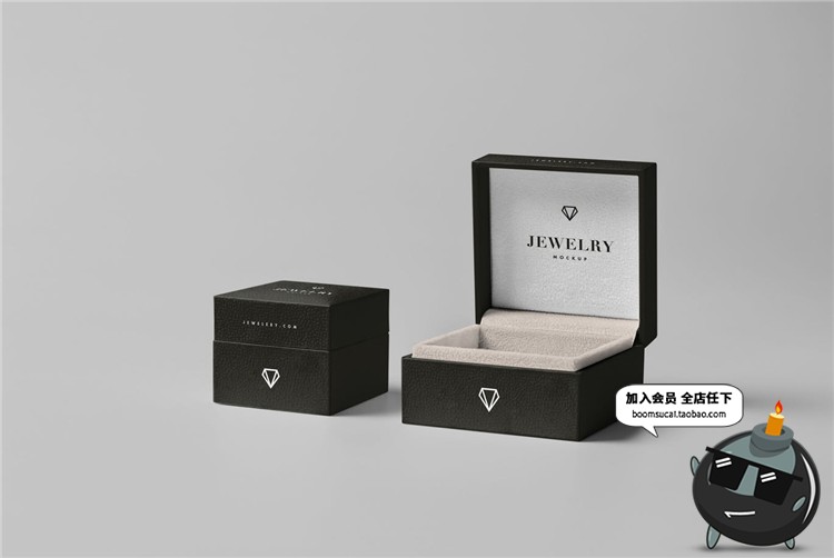 图片[2]-钻石钻戒戒指礼品盒外包装盒子样机贴图效果展示PSD模板素材-设计猿